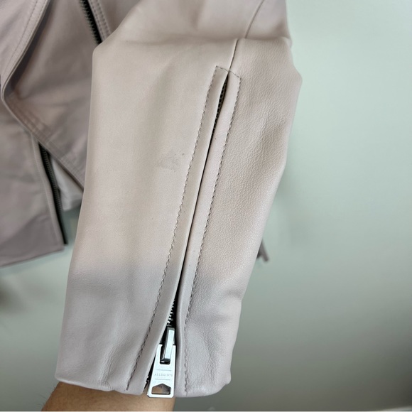 NEW ALLSAINTS Dalby Leather Biker Jacket in Nude Pink, Size 2 US - Picture 10 of 12